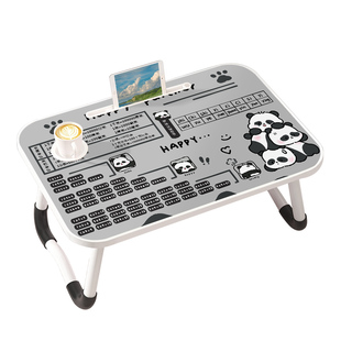可爱熊床上小桌子可折叠学生宿舍学习膝上桌可爱卡通儿童迷你绘画桌板卧室家用阳台办公笔记本电脑懒人支架桌