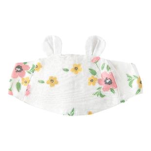 汤尼倍儿女宝新生儿发饰夏季婴儿防风护囟门胎帽纯棉纱布可爱发带