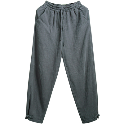 中国风亚麻裤男士春秋季直筒裤