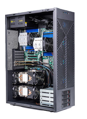 开源宇宙双路V100塔式SXM2工作站AI多GPU服务器深度学习一体机