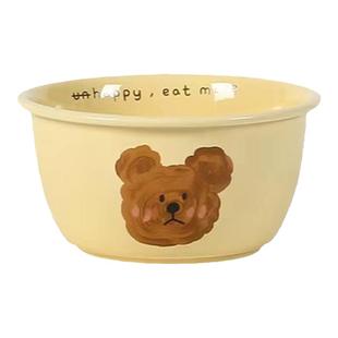 韩式ins可爱小熊饭碗泡面汤碗少女心家用卡通儿童陶瓷水果沙拉碗