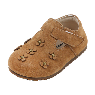 女童勃肯鞋真皮豆豆鞋公主小皮鞋春季新款宝宝单鞋软底婴幼儿鞋子