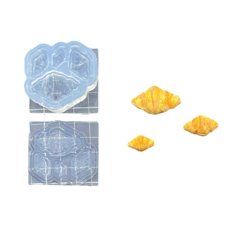 粘土食玩硅胶模具迷你面包片可颂