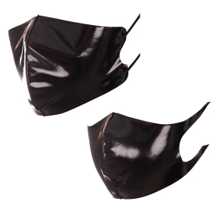 Ftshist窒息蒙面恋物癖动漫cosplay光泽乳胶pu漆皮3d立体剪裁口罩