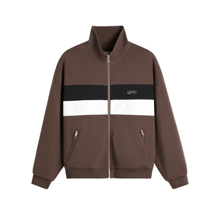 HIM汉崇【商场同款】透气舒适珠地棉夹克外套男宽松微弹手写刺绣