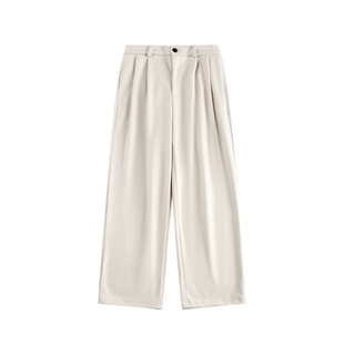 BROMAD日系复古毛呢休闲西裤男女2026春季通勤阔腿慵懒风垂感裤子