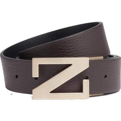 ZEGNA杰尼亚深棕色/黑色皮带