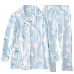 秋冬月子服产后哺乳产妇冬季喂奶家居服春秋孕妇空气棉睡衣女