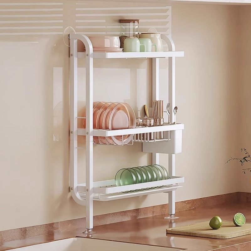 厨房置物架水槽窄边沥水碗架免打孔上墙放碗碟盘收纳靠墙洗碗架子