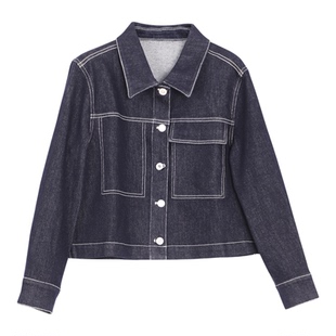 Lavinia2025秋新品经典原色翻领大口袋工装风牛仔夹克外套Q55W59R