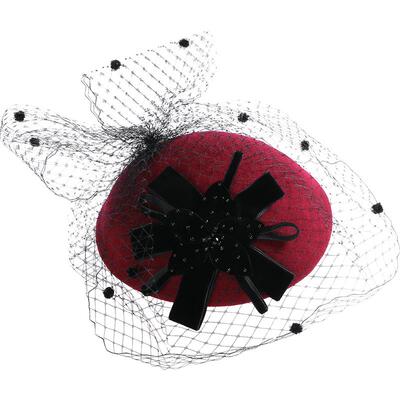优雅风名媛网纱法式小礼帽大气