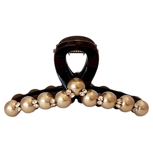 优雅奢华香槟金仿珍珠抓夹女2025新款高端发夹后脑勺鲨鱼夹子头饰