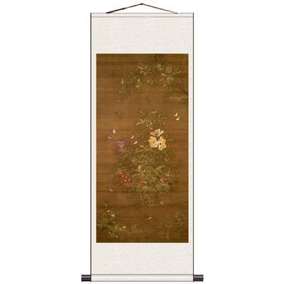 仕女图山水画仿古子母鸡图