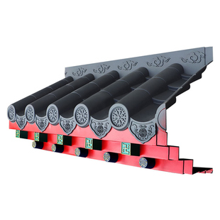 屋檐装饰彩绘款塑料带斗拱窗户雨搭屋顶装饰安装简单特厚免架子瓦