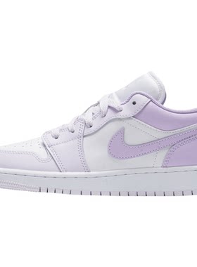 耐克板鞋AJ1女鞋紫色夏季新款AIR JORDAN 1 LOW 休闲复古低帮板鞋