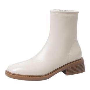 2025年新款真皮防水雪地靴女冬季加绒加厚东北大棉鞋白色短靴女冬