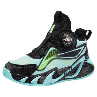 科比男童篮球鞋2025冬季皮面加绒儿童运动鞋中大童轻便减震跑步鞋