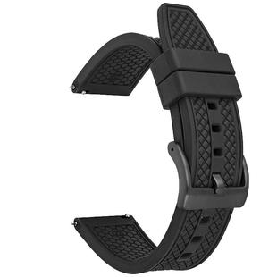 沐时蜂窝氟橡胶表带适用天梭美度精工手表带18|20|22MM男黑色硅胶