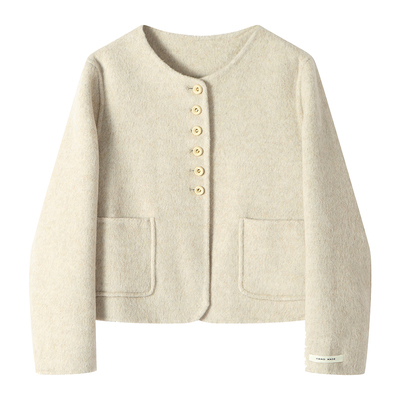 毛呢女款外套女短款双面羊毛大衣