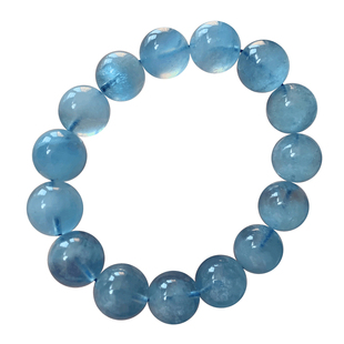 天然猫眼星光海蓝宝手链巴西绿柱石手串云母水晶饰品礼物情侣款女