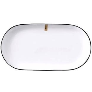 怀瑾陶瓷纯白鱼盘高级感家用蒸鱼盘烤鱼大号盘子长方形菜盘早餐盘