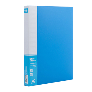 主力资料册a4插页对折文件夹40页60页100页整理夹透明收集册20页30页80页多层活页PP蓝色收纳档案册办公用品