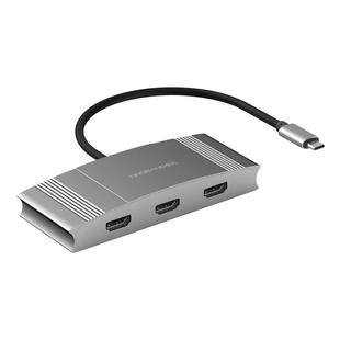 樱邦拓展坞typec转HDMI一分二适用一台主机扩展多屏显示器笔记本电脑外置显卡分屏器一出三个dp屏幕办公炒股