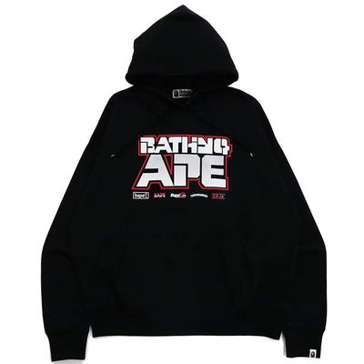 BAPE男装猿人字母印花连帽卫衣