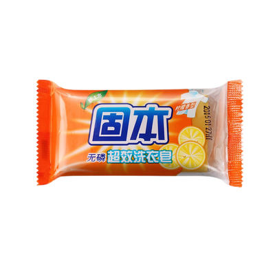 固本超效洗衣皂108g无磷透明肥皂泡沫丰富柠檬香型深层去污家庭装