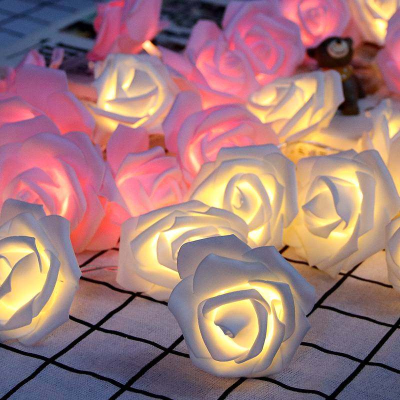 浪漫表白车尾箱求婚鲜花汽车后备箱惊喜布置生日玫瑰花灯串彩灯