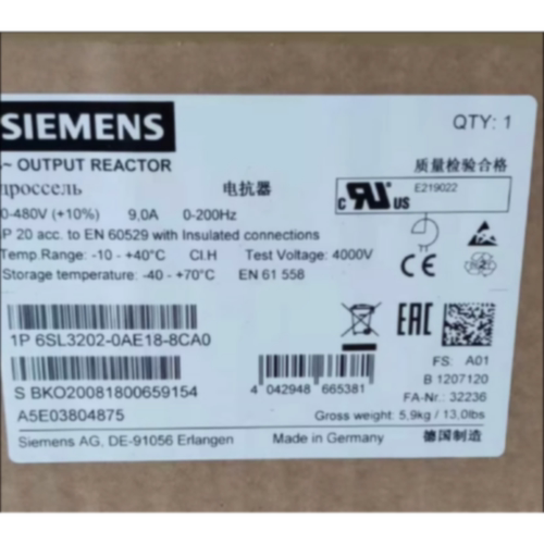 议价6SL3202-0AE18-8CA0西门子输出电抗器功率模块6SL32020AE188C