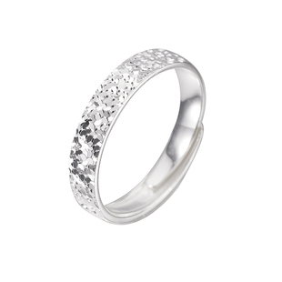 ZESHUO 碎冰冰情侣对戒999纯银轻奢高级感一对款足银戒指刻字定制