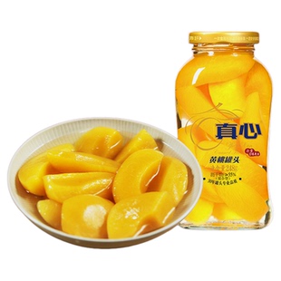 真心罐头新鲜黄桃罐头水果罐头小瓶水果桃248g休闲零食官方正品