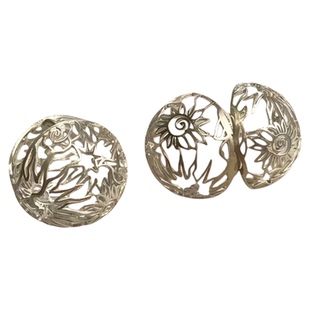 镂空花朵银球耳环气质高级感耳饰耳扣女