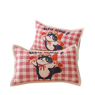 无印良品A类全棉枕套40x60cm儿童卡通纯棉四层纱枕头套枕芯内胆套