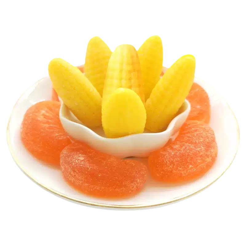 玉米橘子味软糖糖果零食