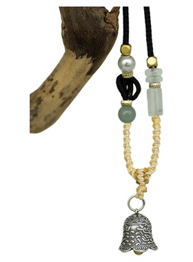 足银999纯银铃铛饕餮纹吊坠项链