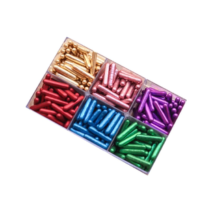 85g烘焙装饰 超金银糖针大小圆糖珠爱心三角方形杯子蛋糕西点