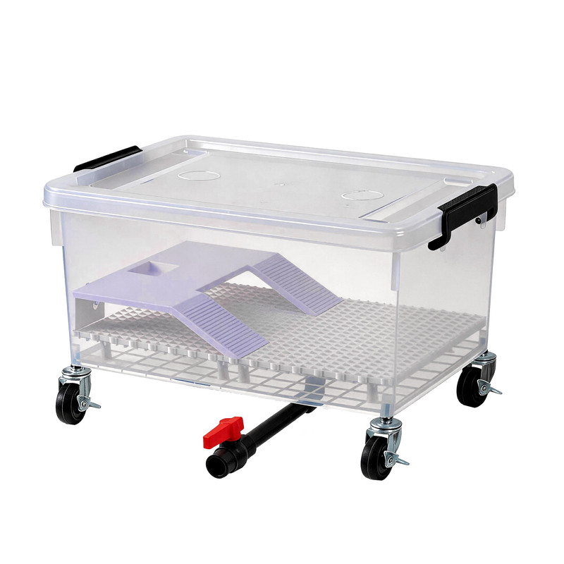 乌龟饲养缸底排水透明带盖生态草桌面缸