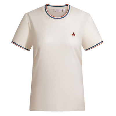 [抗菌]Navigare小帆船夏季新款休闲防蚊T恤撞色提花短袖女体恤衫