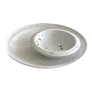 韩国ins博主泼墨陶瓷日式定食餐具盘子沙拉麦片酸奶碗brunch餐盘