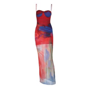 小可wiwi多巴胺穿搭度假风吊带连衣裙女辣妹日落裙夏日绝美小裙子