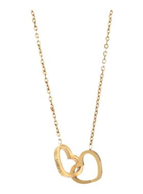 欧美简约不锈钢18k金真空电镀玫瑰金o字链爱心刻字项链闺蜜礼物