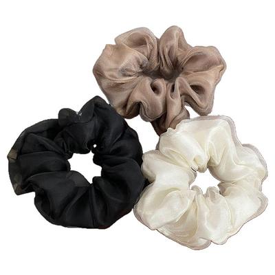 高弹简约森系网纱大肠发圈发绳高级感扎头绳皮筋优雅百搭发绳发饰