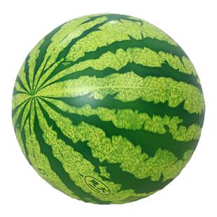 宝宝手拿8寸笑脸西瓜球幼儿园充气西瓜弹力球儿童带绳手柄玩具球