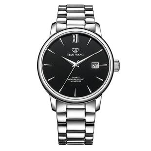 天王表石英商务男士手表防水钢带日历腕表3996公务员考试手表