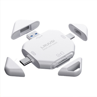 LRUUSI相机读卡器适用苹果17佳能ccd大疆索尼富士sd手机电脑通用