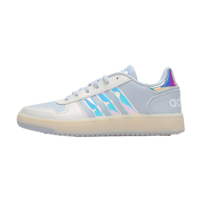 adidas阿迪达斯女 Hoops 2.0 镭射低帮果冻底休闲运动板鞋 H02711