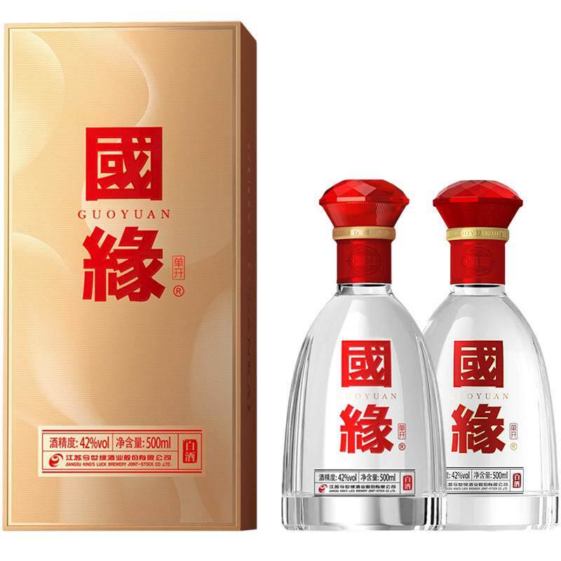 今世缘国缘单开42度浓香型白酒500ml*2两瓶装 商务宴请