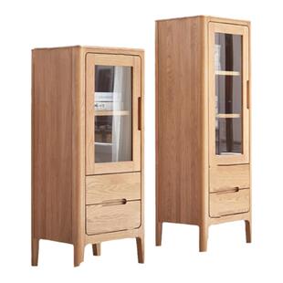 全实木电视柜边柜北欧家用橡木立柜现代简约小户型储物柜客厅家具